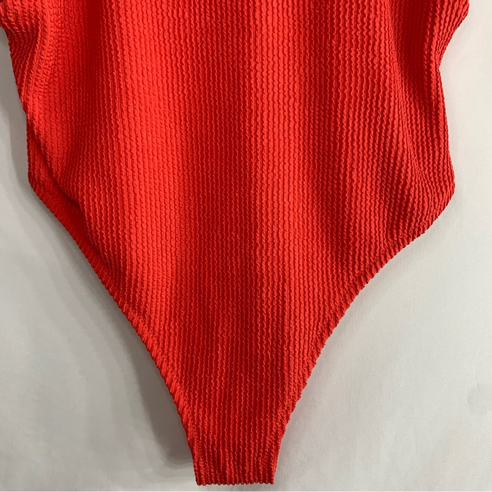 NWT Aerie Crinkle Birthday Scoop Cheekiest One Piece Red Swimsuit, size M & XL - Picture 5 of 12